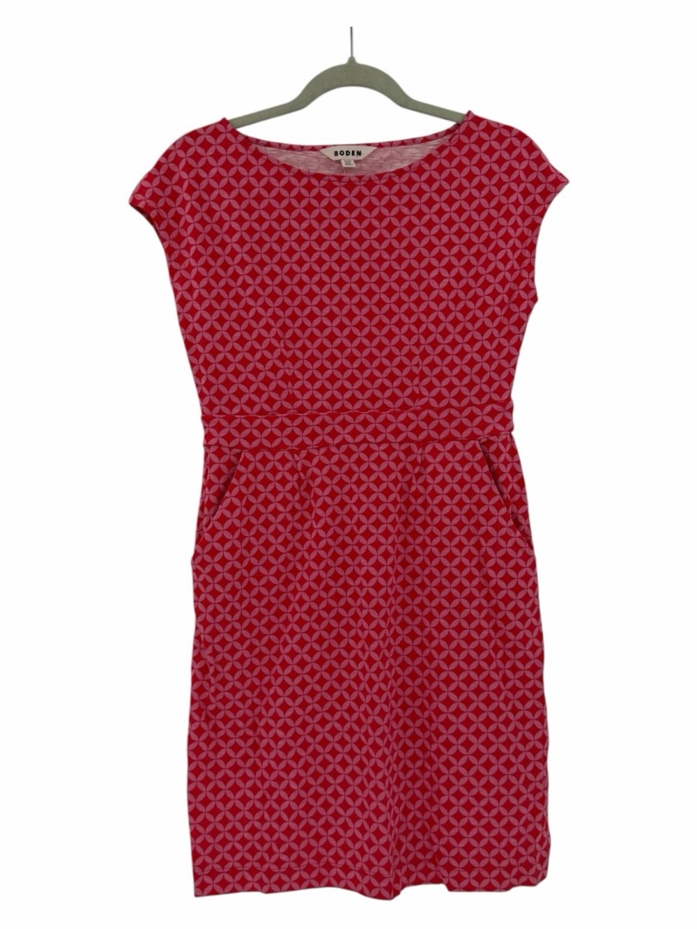 Boden Florrie Jersey Dress Red and Pink Geometric Print Size 6P‎ Career Business